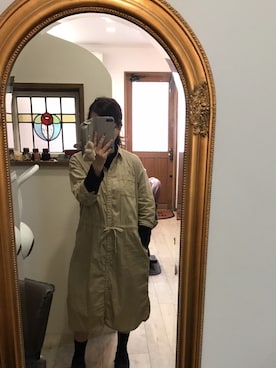 「chocol raffine robe（ショコラフィネローブ）のアイテム（シャツワンピース）」を使った、Aki さん（レディース・157cm）の冬コーディネート