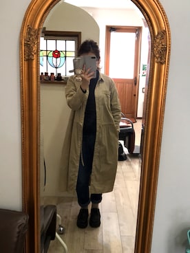 「chocol raffine robe（ショコラフィネローブ）のアイテム（シャツワンピース）」を使った、Aki さん（レディース・157cm）の冬コーディネート