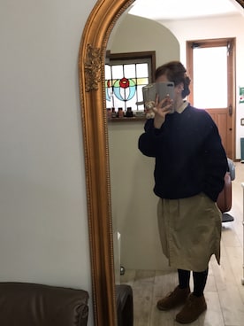 「chocol raffine robe（ショコラフィネローブ）のアイテム（シャツワンピース）」を使った、Aki さん（レディース・157cm）の冬コーディネート