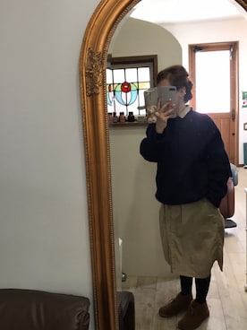 「chocol raffine robe（ショコラフィネローブ）のアイテム（シャツワンピース）」を使った、Aki さん（レディース・157cm）の冬コーディネート