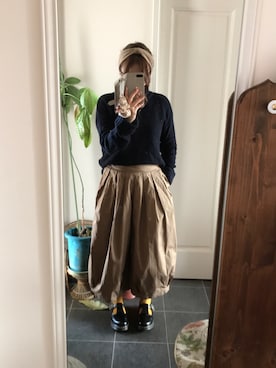 「HARVEST（ハーヴェスト）のアイテム」を使った、Aki さん（レディース・157cm）の春コーディネート