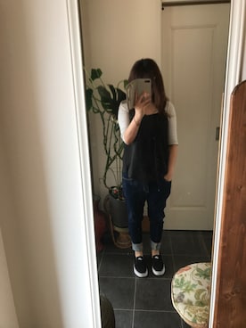 「キャミソール」｜「アイテム（スリッポン）」を使った、Aki さん（レディース・157cm）の夏コーディネート