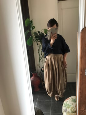 「HARVEST（ハーヴェスト）のアイテム」を使った、Aki さん（レディース・157cm）の夏コーディネート