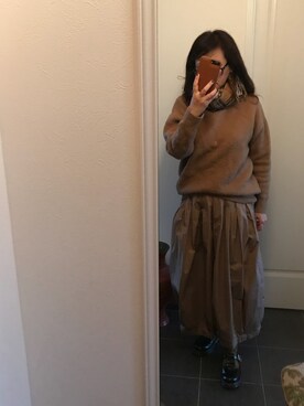 「HARVEST（ハーヴェスト）のアイテム」を使った、Aki さん（レディース・157cm）の冬コーディネート