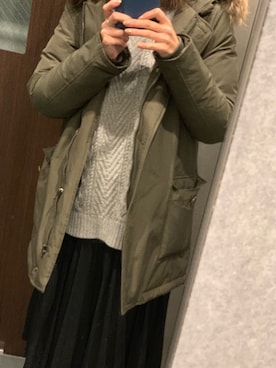 「WOOLRICH（ウールリッチ）のアイテム（ダウンジャケット/コート）」を使った、pocomanさん（レディース・161cm）の冬コーディネート