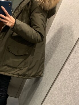 「WOOLRICH（ウールリッチ）のアイテム（ダウンジャケット/コート）」を使った、pocomanさん（レディース・161cm）の冬コーディネート