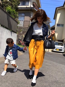 「ひざ丈スカート」｜「アイテム（ジャケット/アウター）」を使った、anje_chiさん（レディース・159cm）の夏コーディネート