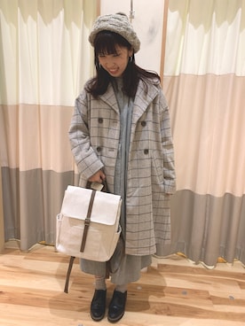 「サマンサ モスモス(Samansa Mos2)」｜「アイテム（チェスターコート）」を使った、さ や か  ☺︎さん（レディース・160cm）の冬コーディネート