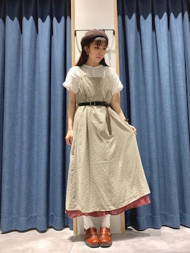 「Samansa Mos2 blue」｜「アイテム（ハンチング/ベレー帽）」を使った、さ や か  ☺︎さん（レディース・160cm）の夏コーディネート