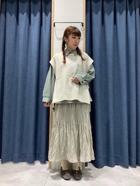 「Samansa Mos2 blue（サマンサモスモスブルー）のアイテム（その他アウター）」を使った、さ や か  ☺︎さん（レディース・160cm）の秋コーディネート