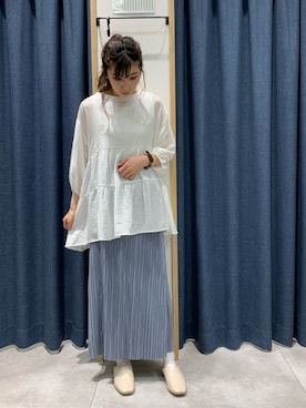 「レースタンク」｜「アイテム（その他）」を使った、さ や か  ☺︎さん（レディース・160cm）の春コーディネート