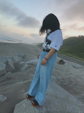 「アイテム（ボディバッグ/ウエストポーチ）」を使った、sさん（レディース・153cm・10代）の夏コーディネート