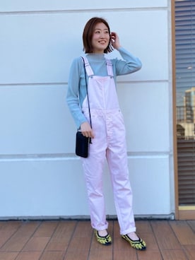 「RECOMMEND  ITEM STYLING」｜「アイテム（オールインワン・サロペット）」を使った、竹口（takeguchi）さん（レディース・159cm）の冬コーディネート