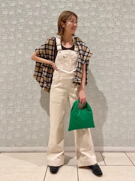 「Wrangler（ラングラー）のアイテム（オールインワン・サロペット）」を使った、竹口（takeguchi）さん（レディース・159cm）の夏コーディネート