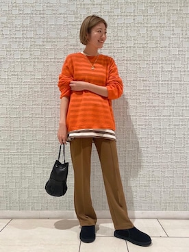 「RECOMMEND  ITEM STYLING」｜「アイテム（スリッポン）」を使った、竹口（takeguchi）さん（レディース・159cm）の秋コーディネート