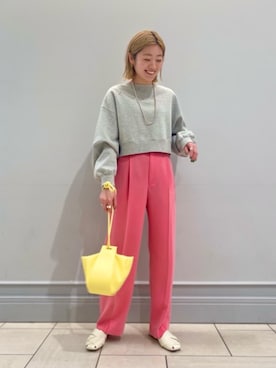 「RECOMMEND  ITEM STYLING」｜「アイテム（スウェット）」を使った、竹口（takeguchi）さん（レディース・159cm）の冬コーディネート