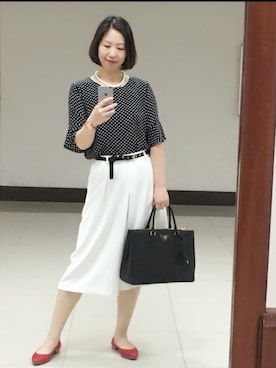 「ECCO（エコー）のアイテム（シューズ）」を使った、春日桑拓さん（レディース・170cm）の夏コーディネート