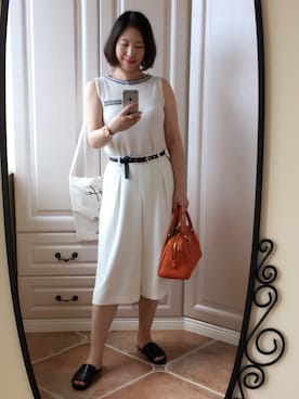 「Acne Studios（アクネストゥディオズ）のアイテム（サンダル）」を使った、春日桑拓さん（レディース・170cm）の夏コーディネート