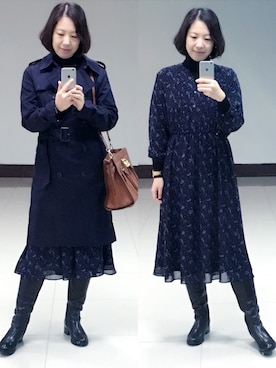 「Le Saundaのアイテム」を使った、春日桑拓さん（レディース・170cm）の秋コーディネート