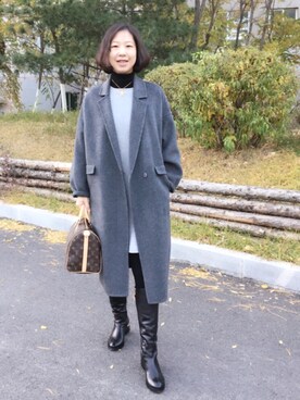 「Le Saundaのアイテム」を使った、春日桑拓さん（レディース・170cm）の秋コーディネート