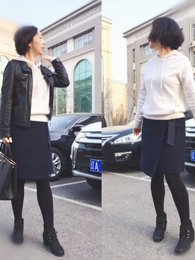 「Le Saundaのアイテム」を使った、春日桑拓さん（レディース・170cm）の春コーディネート