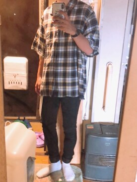「リドム黒スキニー」｜りゅーやさん（メンズ・172cm）の秋コーディネート