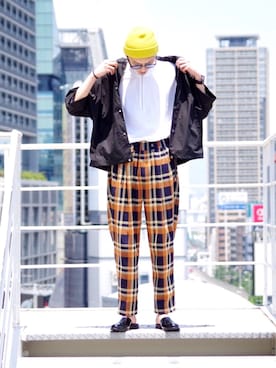 「Lui's（ルイス）のアイテム（サンダル）」を使った、よしきさん（メンズ・173cm）の夏コーディネート