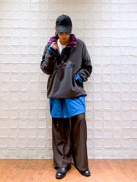 「DAIRIKU」｜「アイテム（スラックス）」を使った、よしきさん（メンズ・173cm）の秋コーディネート