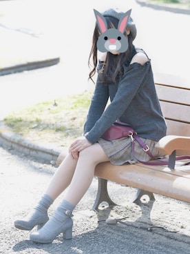 「axes femme POETIQUE（アクシーズファムポエティック）のアイテム（スカート）」を使った、もりひろ。さん（レディース・151cm）の春コーディネート