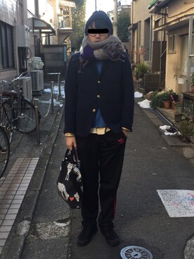 「ボヘミアンズ」｜「アイテム（帽子）」を使った、たいしきくまがさん（メンズ・168cm）の冬コーディネート