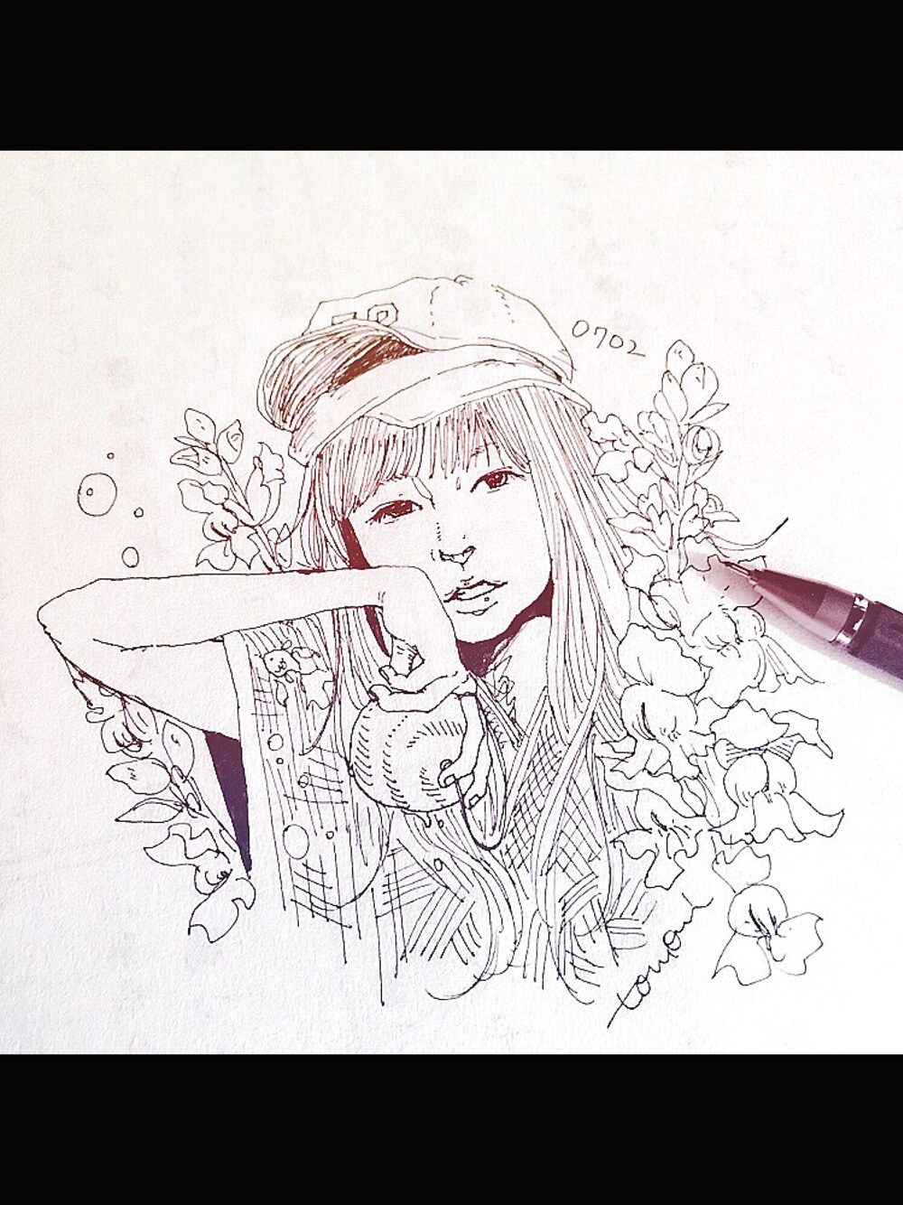「YUKI、birthday、flower、金魚草」｜「知海のアイテム（ポスター/アート、ホワイト系）」を使った、知海さん（レディース・156cm）の夏コーディネートの1枚目の写真