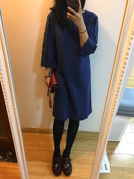 「amaca（アマカ）のアイテム」を使った、麻豆一枝花さん（レディース・165cm）の冬コーディネート