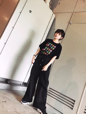 「AIR MAX」｜「アイテム（ハンチング/ベレー帽）」を使った、おおたゆうりさん（レディース・163cm）の夏コーディネート