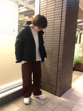 「ALLUMER（アリュメール）のアイテム（ジャケット/アウター）」を使った、nonoさん（レディース・159cm）の冬コーディネート