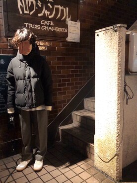「ALLUMER（アリュメール）のアイテム（ジャケット/アウター）」を使った、nonoさん（レディース・159cm）の冬コーディネート