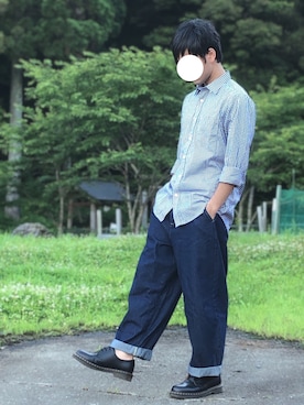 「ギンガムチェックシャツ」｜fumiyaさん（メンズ・170cm・20代）の夏コーディネート