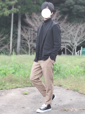 「CONVERSE（コンバース）のconverse コンバース ALL STAR HI オールスター ハイ 3206 BLACK(US)（スニーカー）」を使った、fumiyaさん（メンズ・170cm・20代）の秋コーディネート