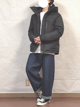 「CONVERSE（コンバース）のconverse コンバース ALL STAR HI オールスター ハイ 3206 BLACK(US)（スニーカー）」を使った、fumiyaさん（メンズ・170cm・20代）の冬コーディネート