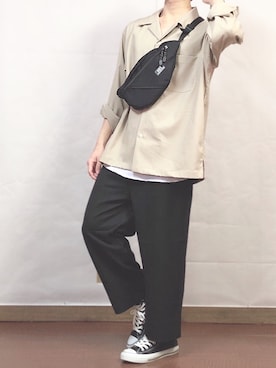 「CONVERSE（コンバース）のconverse コンバース ALL STAR HI オールスター ハイ 3206 BLACK(US)（スニーカー）」を使った、fumiyaさん（メンズ・170cm・20代）の春コーディネート