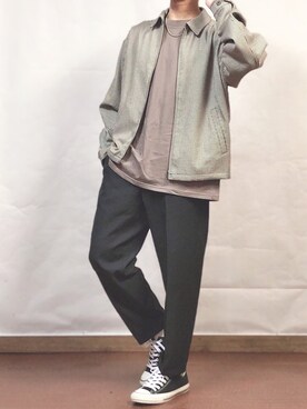 「CONVERSE（コンバース）のconverse コンバース ALL STAR 100 COLORS OX オールスター 100 カラーズ オックス 32861791 BLACK（スニーカー）」を使った、fumiyaさん（メンズ・170cm）の秋コーディネート