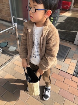 「Lee（リー）のアイテム（ブルゾン）」を使った、ルイノオトさん（キッズ・120cm）の冬コーディネート