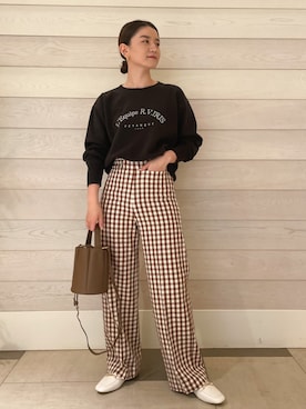 「Rougevif」｜「アイテム（スウェット）」を使った、yunaさん（レディース・161cm）の春コーディネート