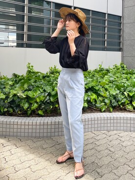 「Rougevif」｜「アイテム（帽子）」を使った、yunaさん（レディース・161cm）の春コーディネート