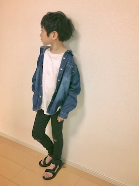 「襟抜きシャツ」｜ZETTOさん（キッズ・120cm）の夏コーディネート