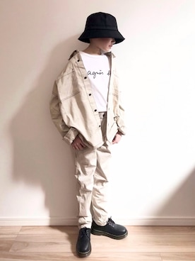「AIVER（アイバー）のアイテム（帽子）」を使った、ZETTOさん（キッズ・135cm）の冬コーディネート