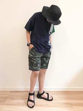 「アイテム（サンダル）」を使った、ZETTOさん（キッズ・137cm）の春コーディネート
