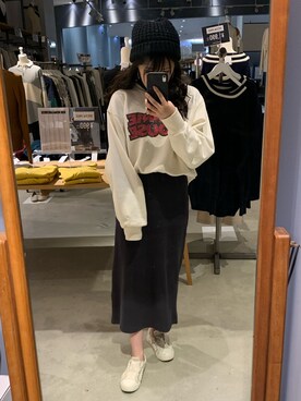 「coca（coca）（コカ）のアイテム（帽子）」を使った、miwaさん（レディース・154cm）の冬コーディネート