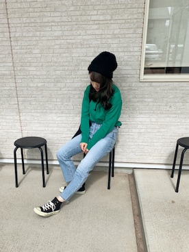 「coca（coca）（コカ）のアイテム（帽子）」を使った、miwaさん（レディース・155cm）の秋コーディネート