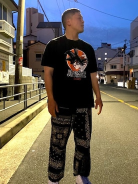 「DRAGON BALL（ドラゴンボール）のアイテム」を使った、古着屋 LESさん（メンズ・182cm）の春コーディネート