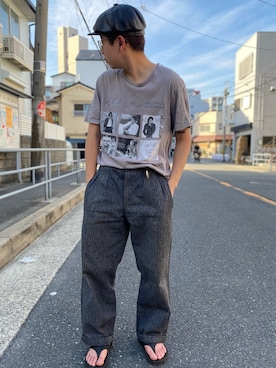 「古着屋さん」｜古着屋 LESさん（メンズ・182cm）の春コーディネート